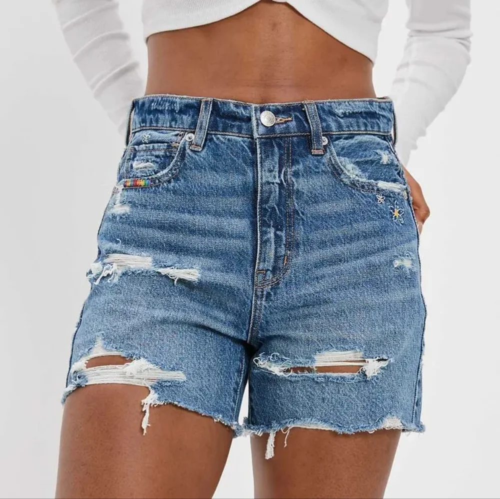 American Eagle Pride Denim Highest Rise Baggy Shorts